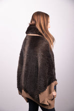 Load image into Gallery viewer, Mocha Spray Mink Poncho with Cashmere Lining
