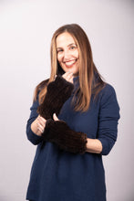 Load image into Gallery viewer, Mahogany Mink Fingerless Gloves
